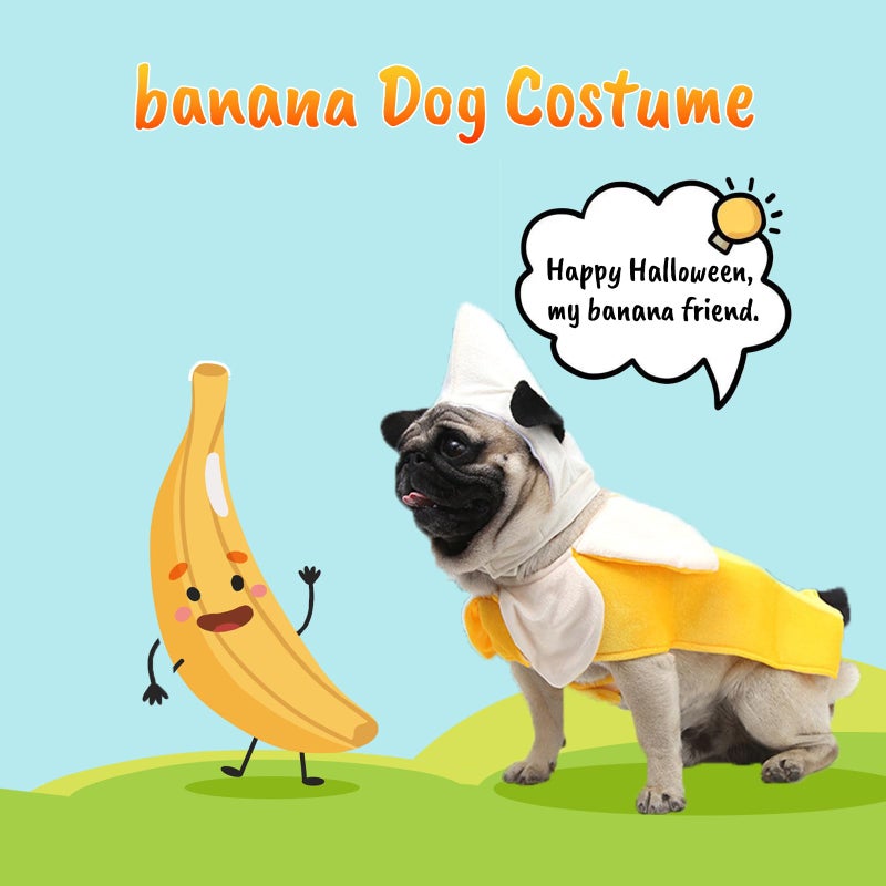 Coppthinktu Banana Dog Halloween Costume - Dog Costumes for Small Medium Large Dogs Cute Cosplay Outfit Jumpsuit - Pet Clothes Outfit for Christmas Party Special Events - Image 3